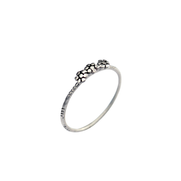 Sterling Silver Triple Flower Ring - Me&Ro
