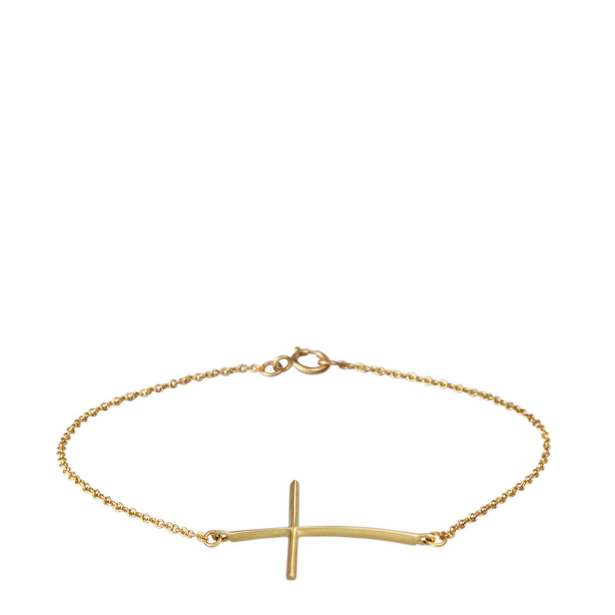 18K Gold Fine Cross Bracelet