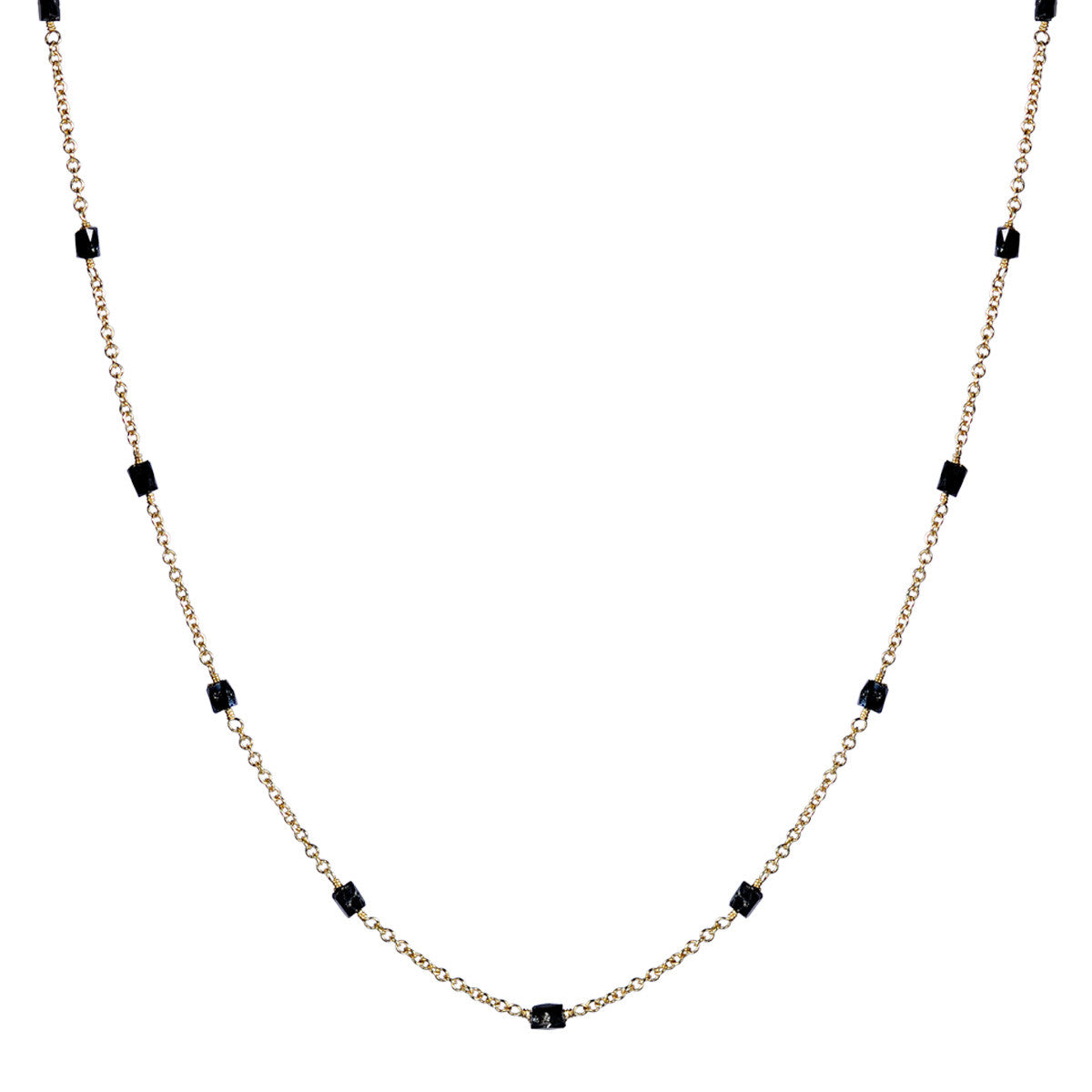 18K Gold Black Diamond Bead Chain