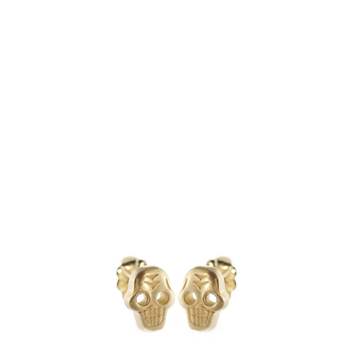 10K Gold Tiny Skull Stud Earrings