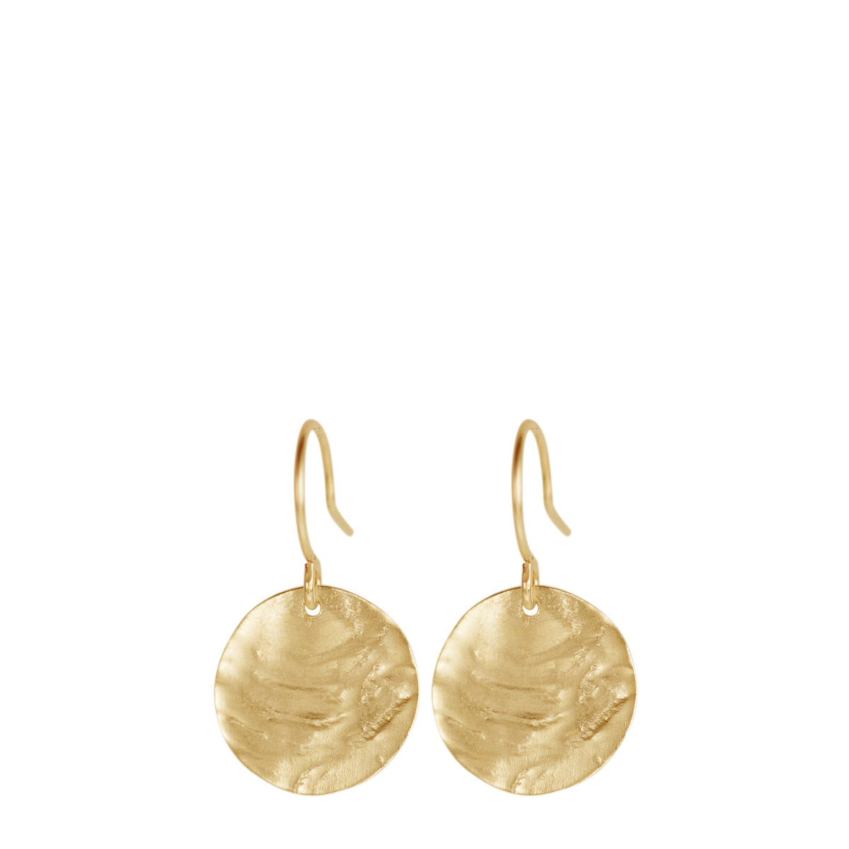 10K Gold Medium Shell Disc Earrings