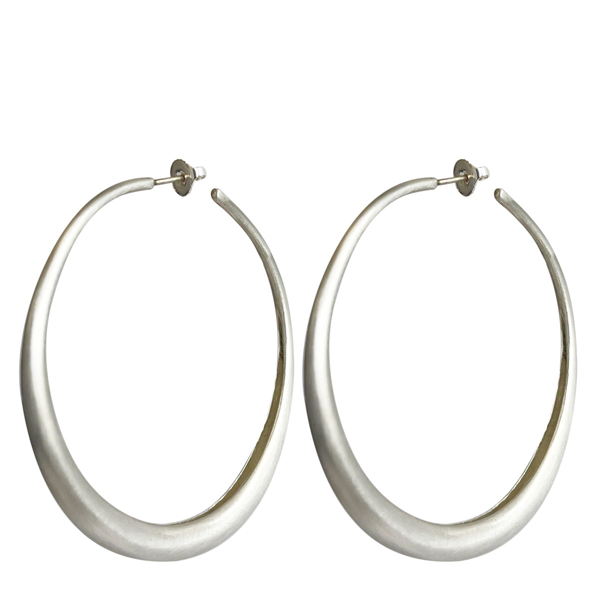 Sterling Silver Large Tibetan Hoop Earrings