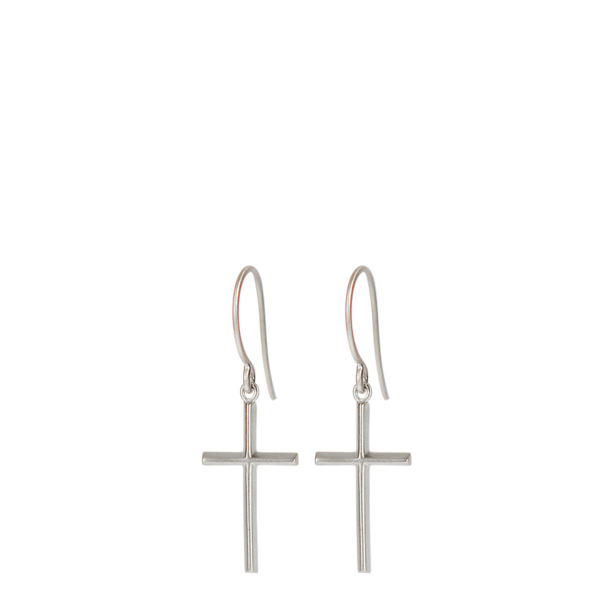 Sterling Silver Fine Cross Hanging Earrings