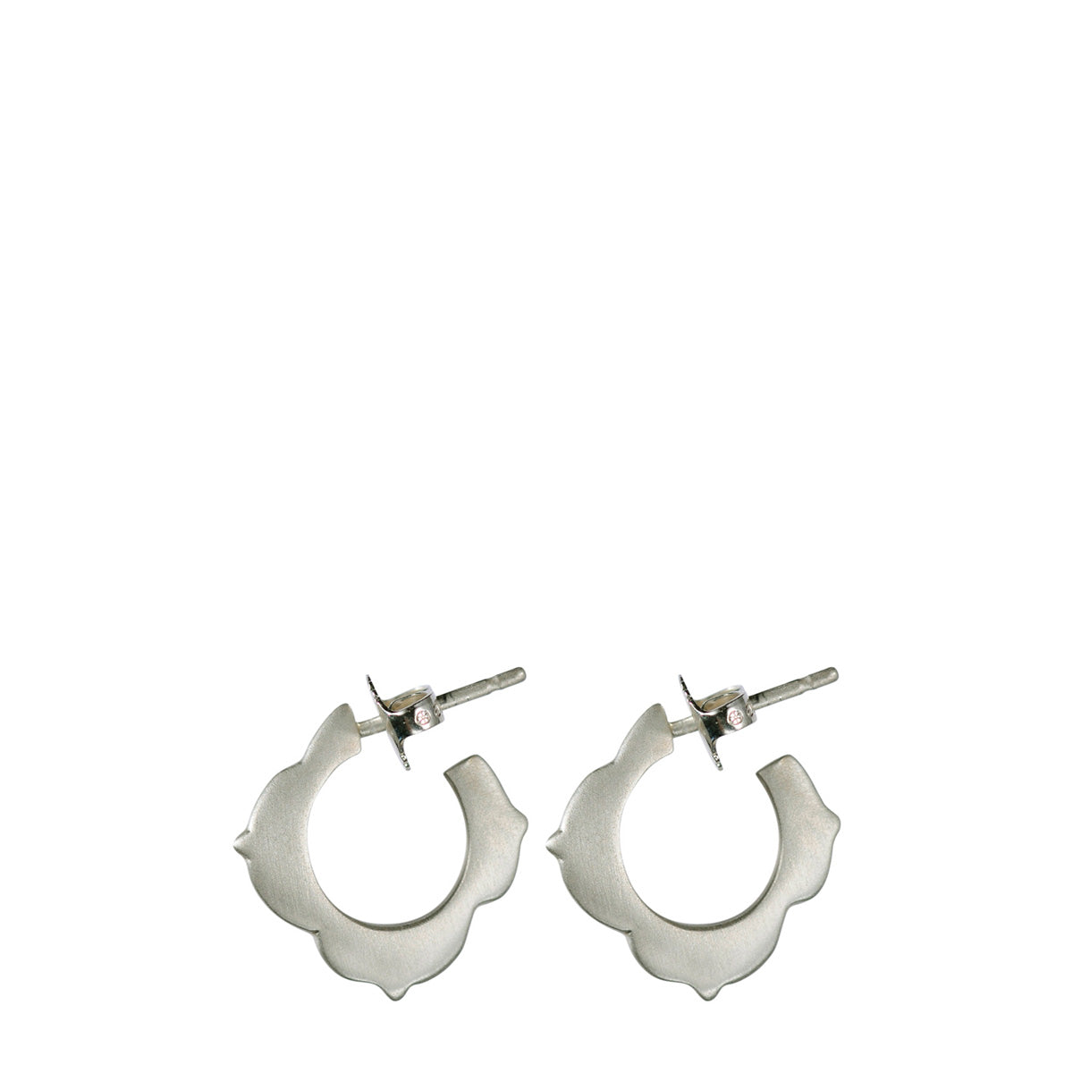 Sterling Silver Small Lotus Hoop Earrings