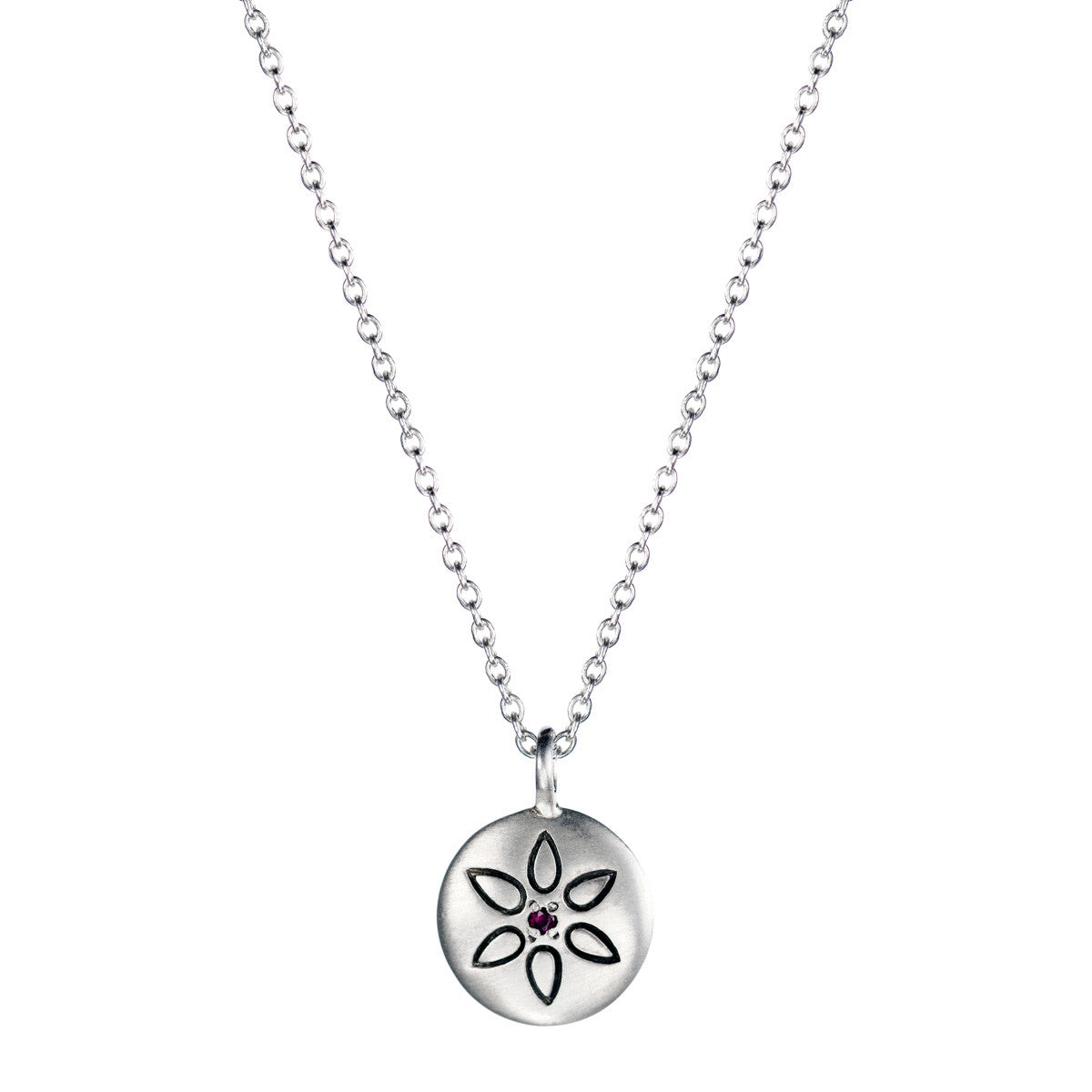 Sterling Silver Tiny Lotus Motif Mandala Pendant