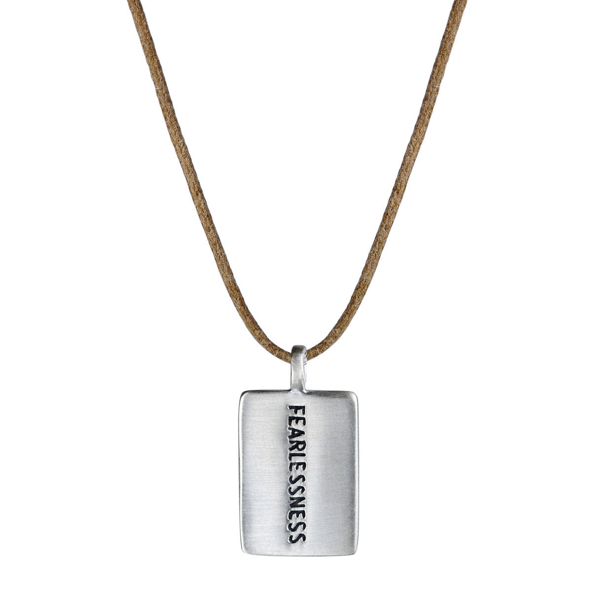 Sterling Silver Fearlessness Tag on Cord