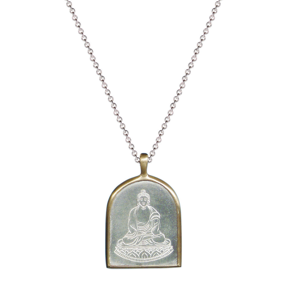 Sterling Silver &amp; 10K Gold Buddha Pendant