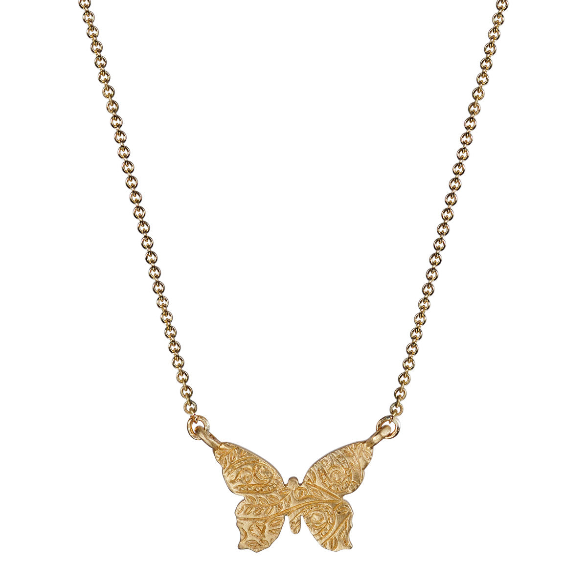10K Gold Small Paisley Butterfly Pendant