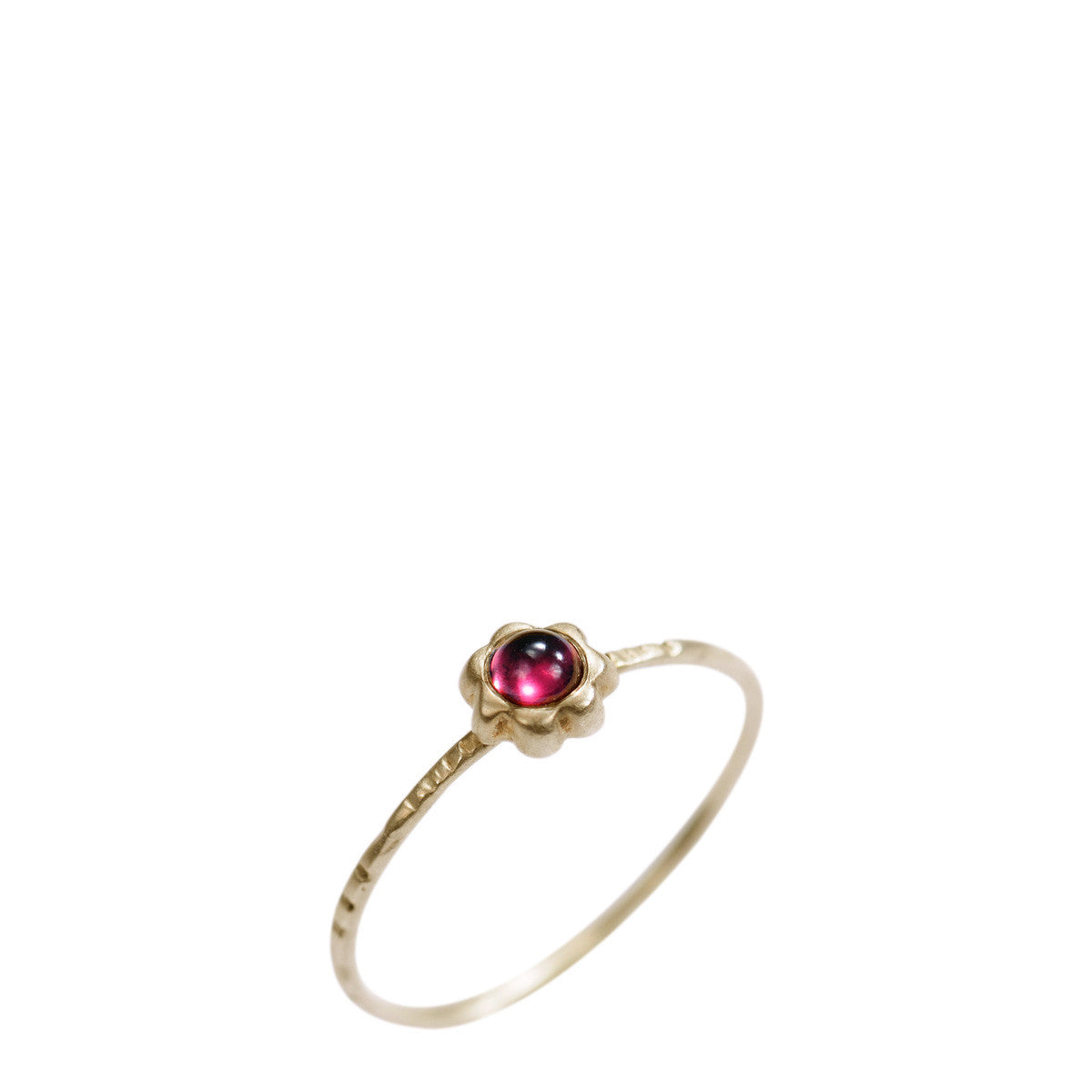 10K Gold Star Flower Ring with Garnet