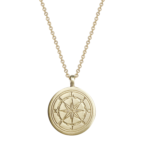 10K Gold Compass Pendant