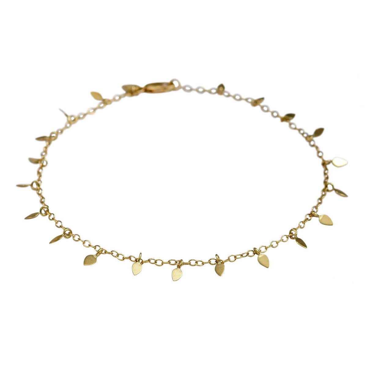 18K Gold Tiny Petal Anklet