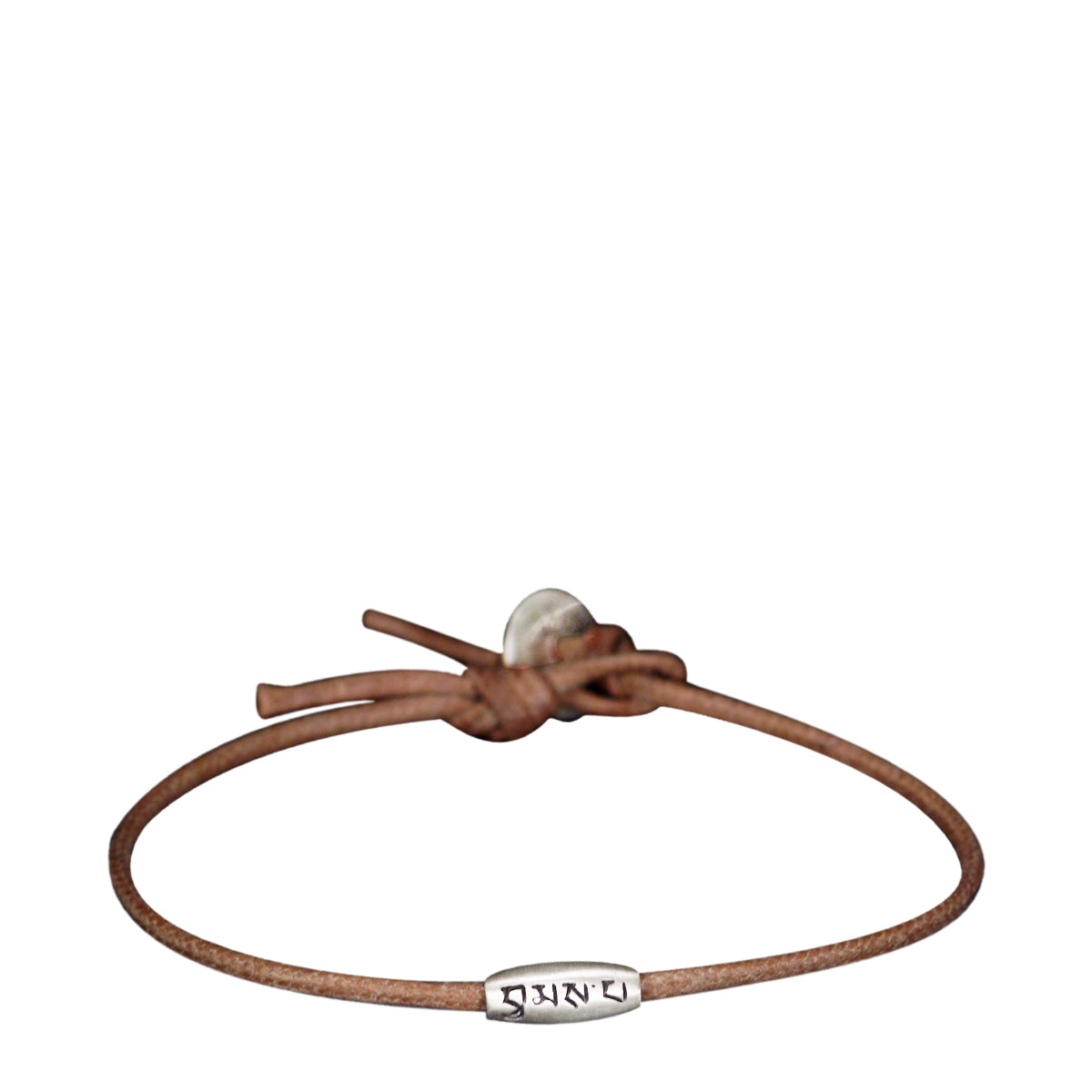Sterling Silver Fine Love Bead Bracelet on Natural Cord