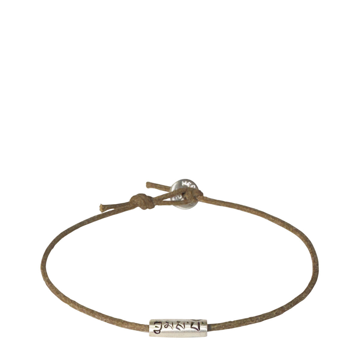 Sterling Silver Tibetan Love Tube Bead Bracelet on Natural Cord