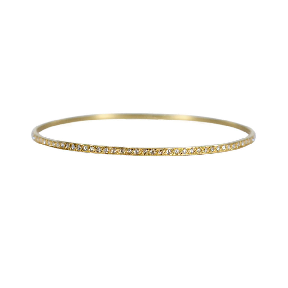 18K Gold Pave Diamond Bangle