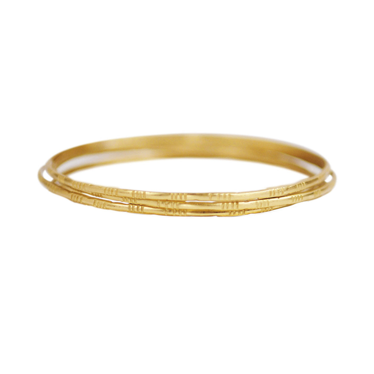 18K Gold Moroccan Bangles (Set of 3)
