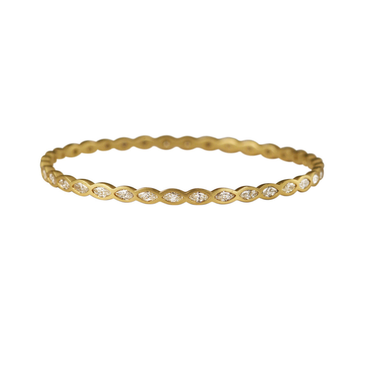 18K Gold Marquise Diamond Bangle