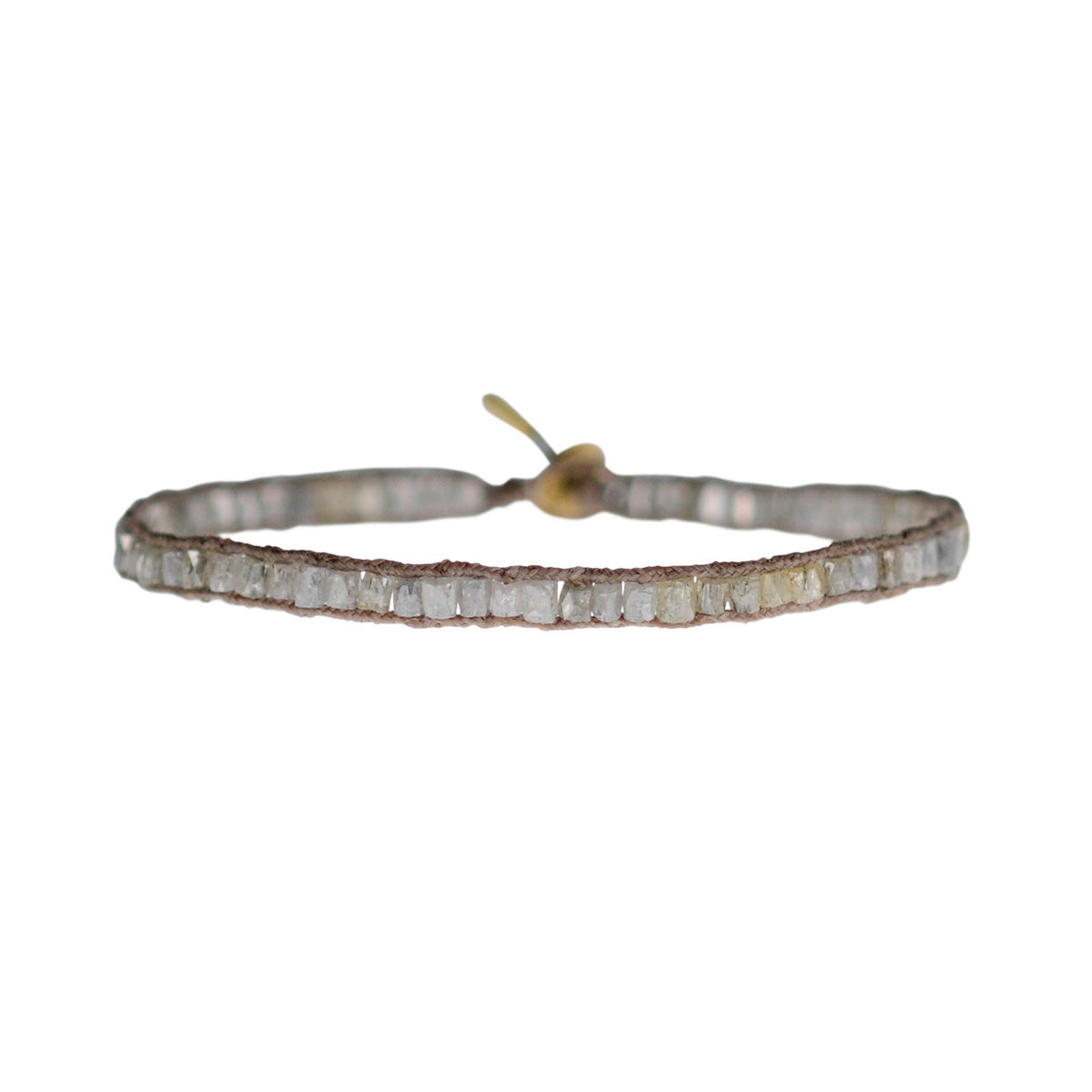 18K Gold Grey Diamond Tube Bead Bracelet