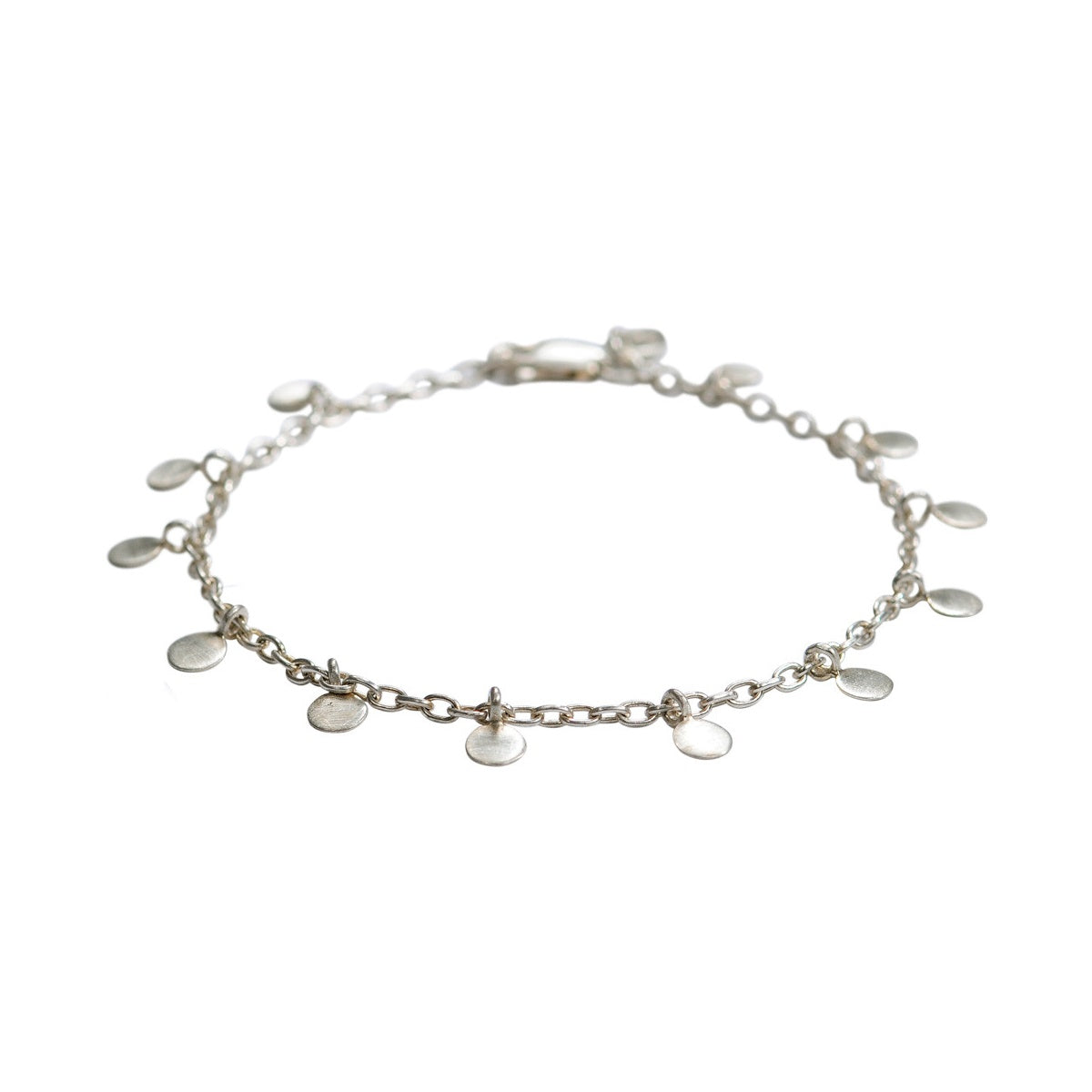 Sterling Silver Disc on Medium Cable Chain