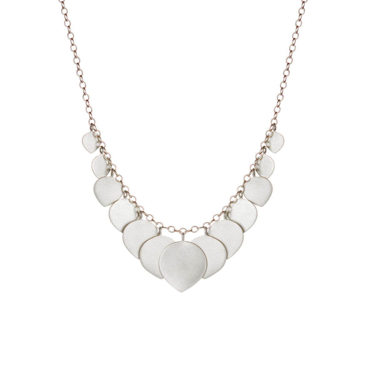 Sterling Silver Graduated Lotus Necklace