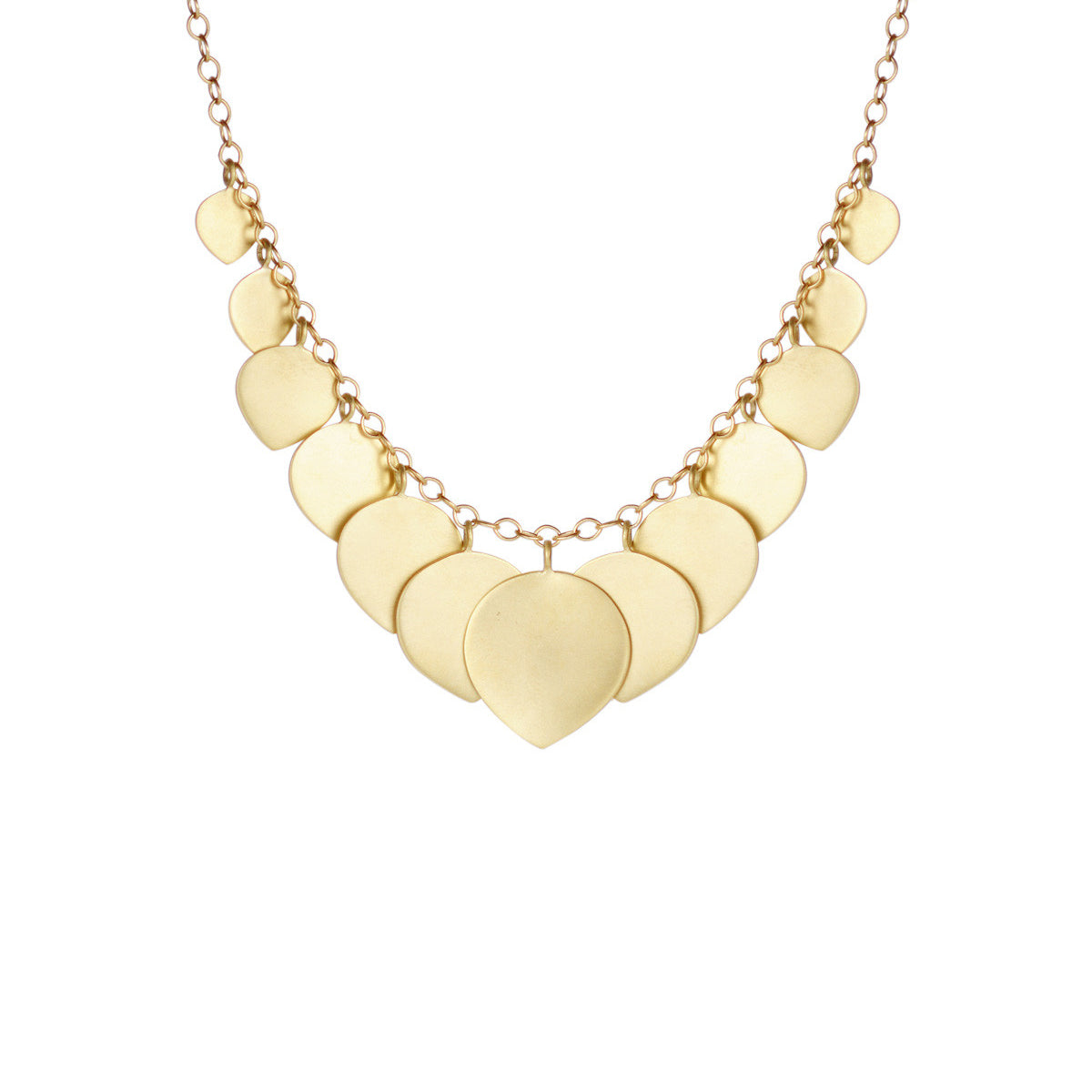 18K Gold Graduated Lotus Necklace