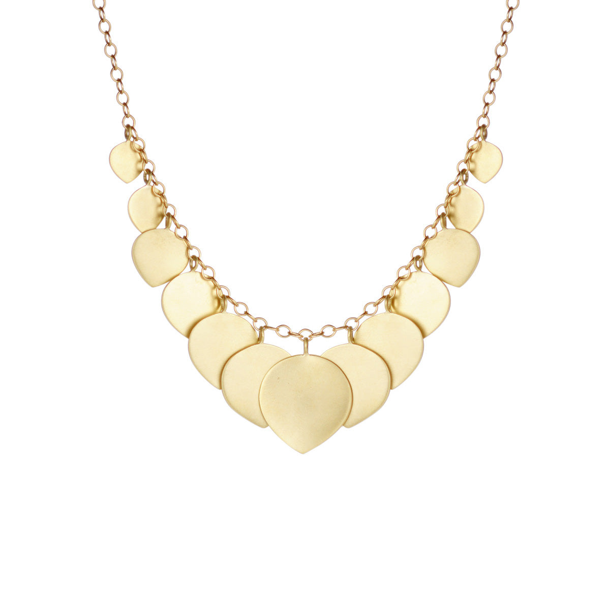 18K Gold Graduated Lotus Necklace