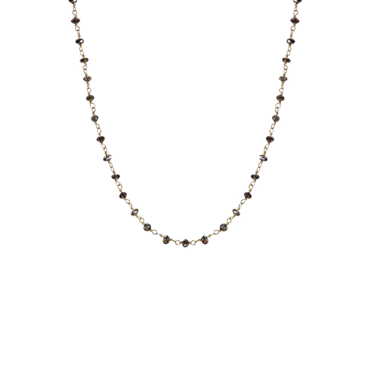18K Gold Fine Brown Diamond Chain