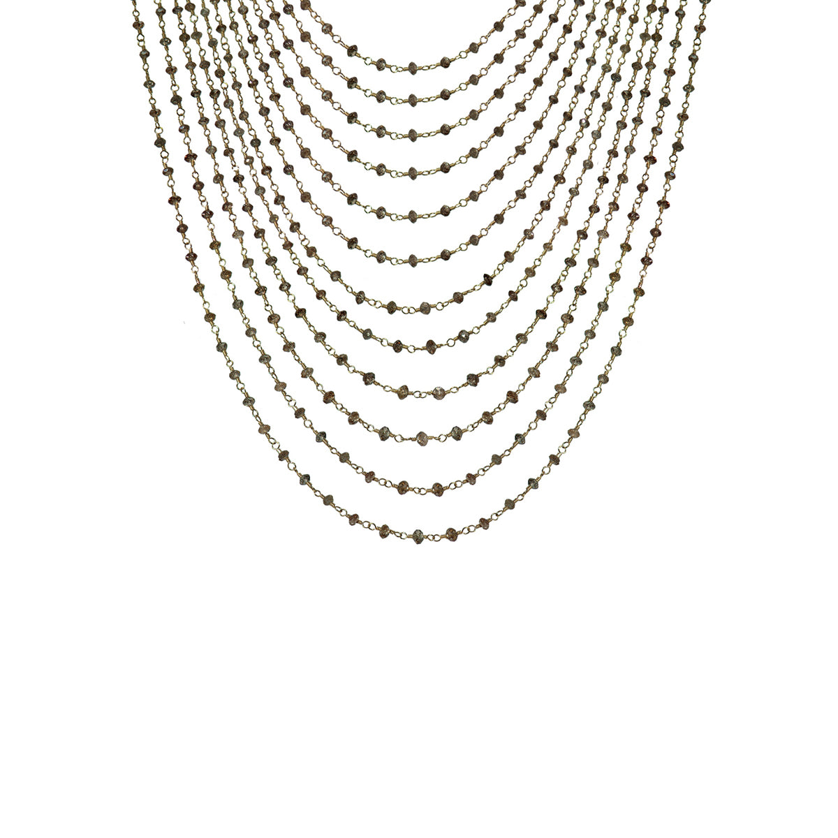 12 Strand Brown Diamond Chain in 18K Gold