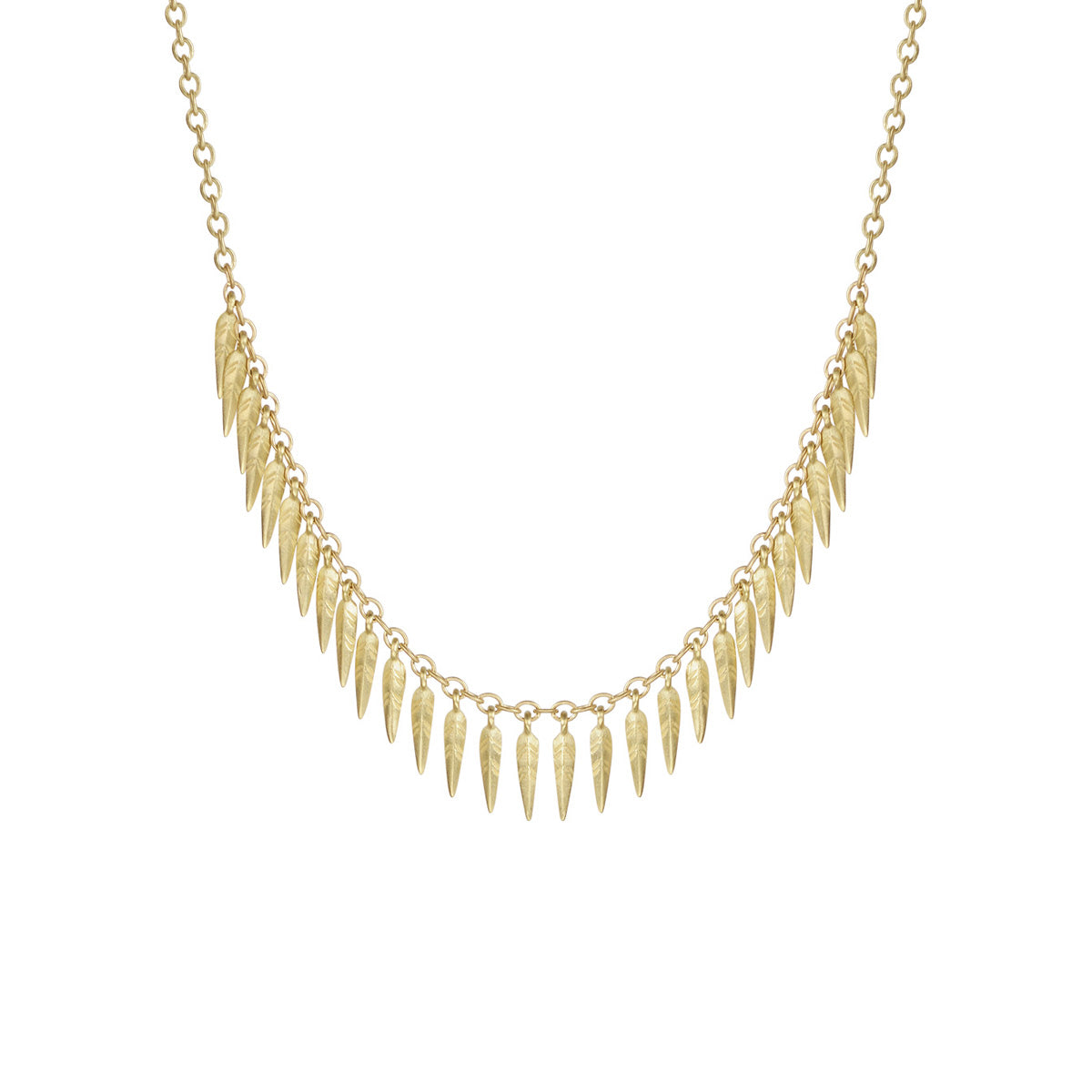 18K Gold Dream Catcher Fringe Necklace