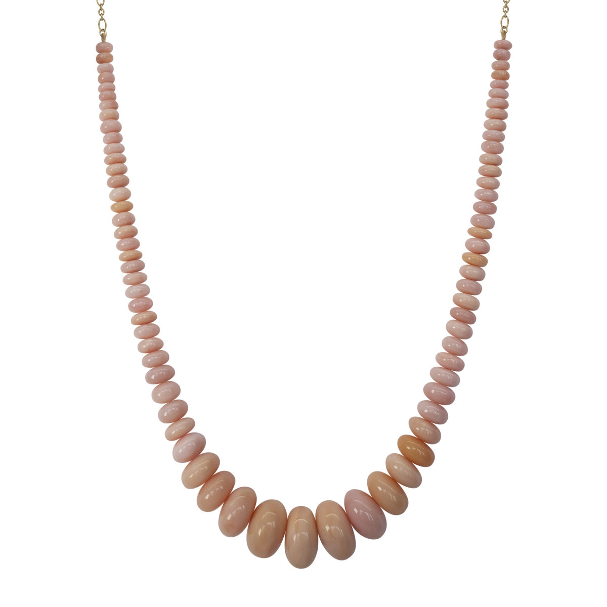 18K Gold 369 Carat Natural Pink Opal Necklace
