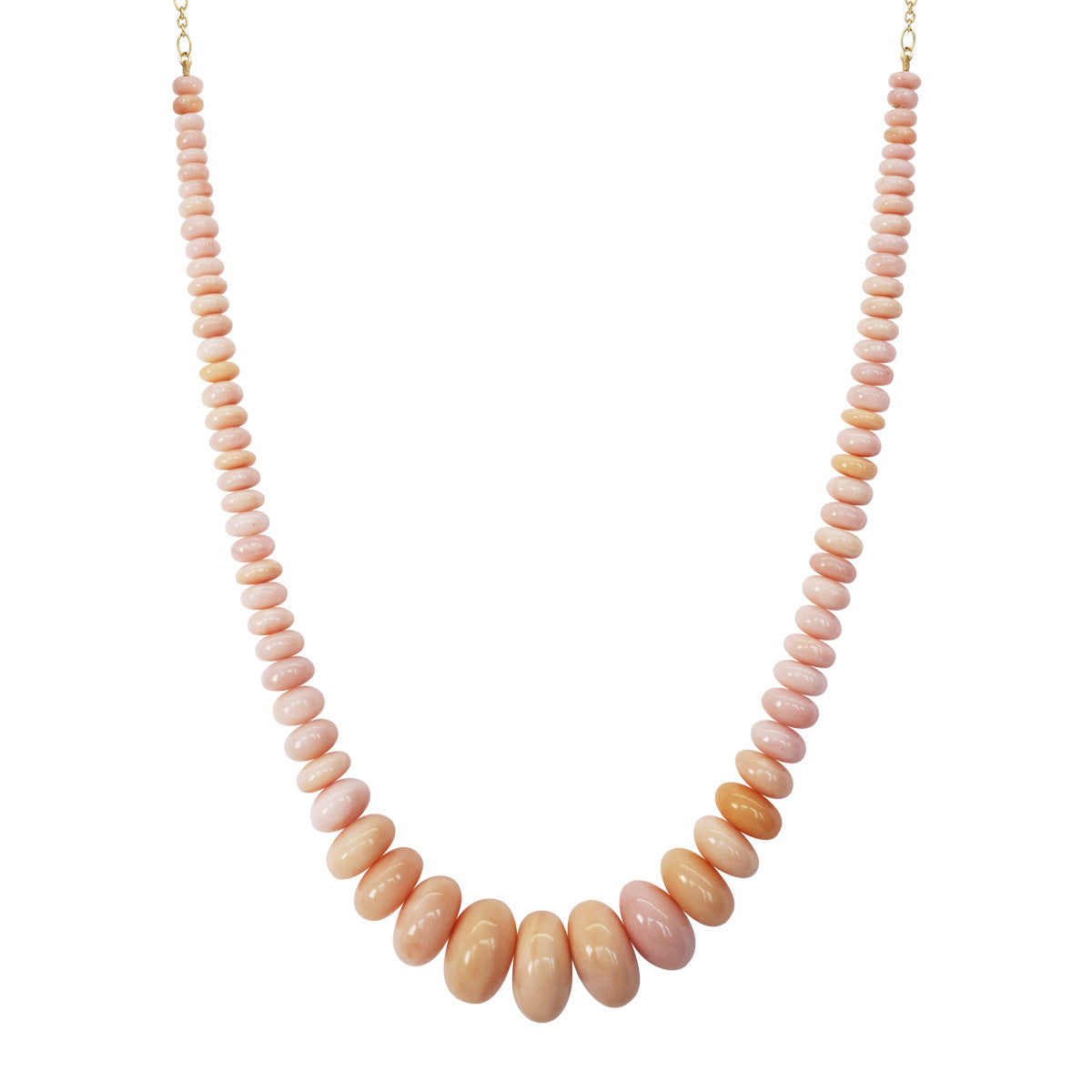 18K Gold 369 Carat Natural Pink Opal Necklace