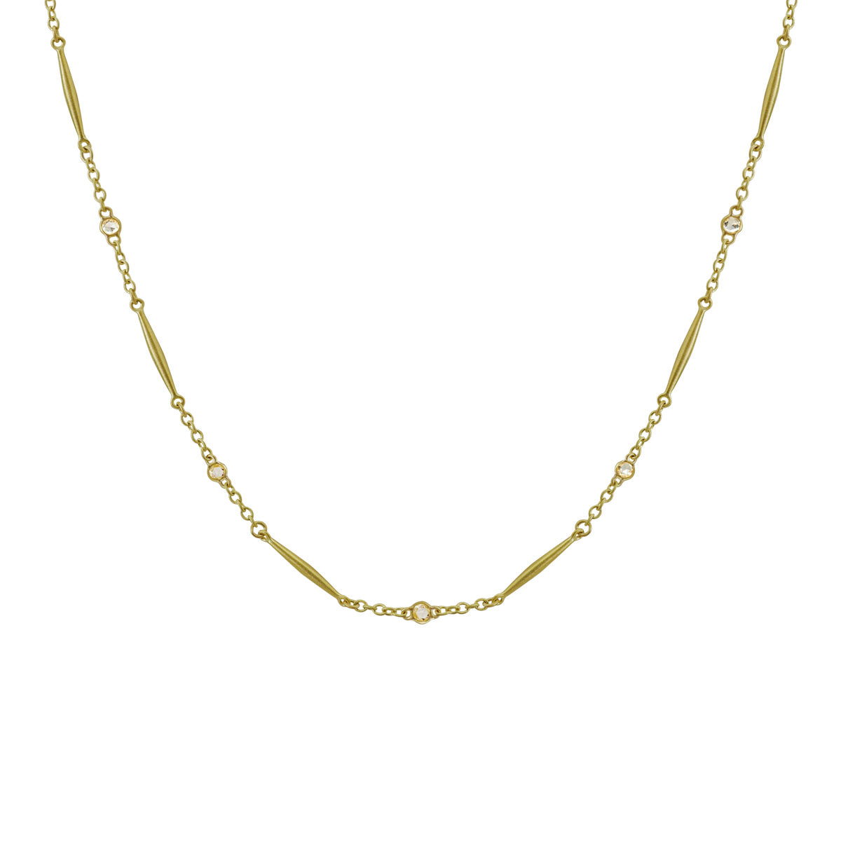 18K Gold Lure Chain with Rose Cut Diamonds
