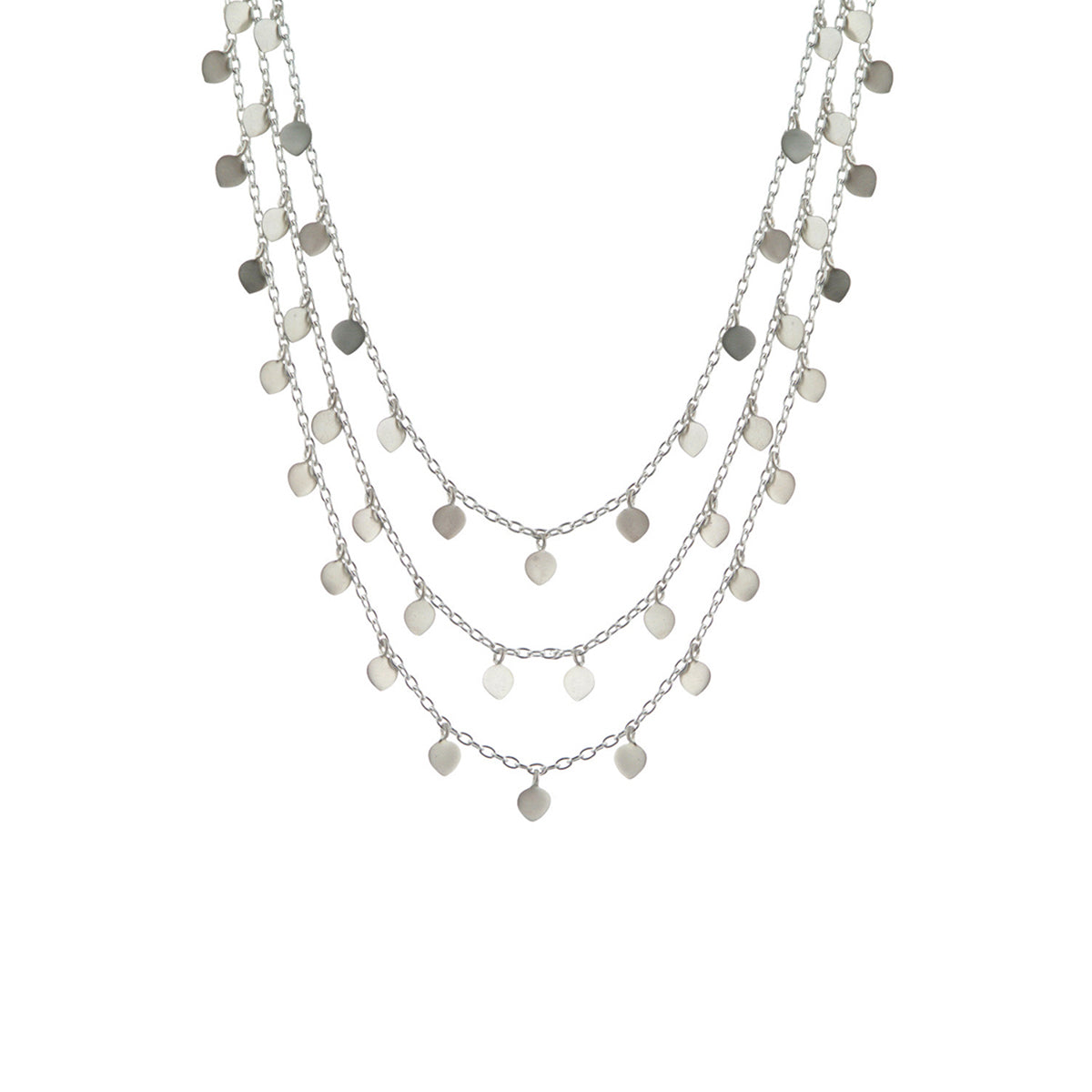 Sterling Silver Three Tier Lotus Petal Chain