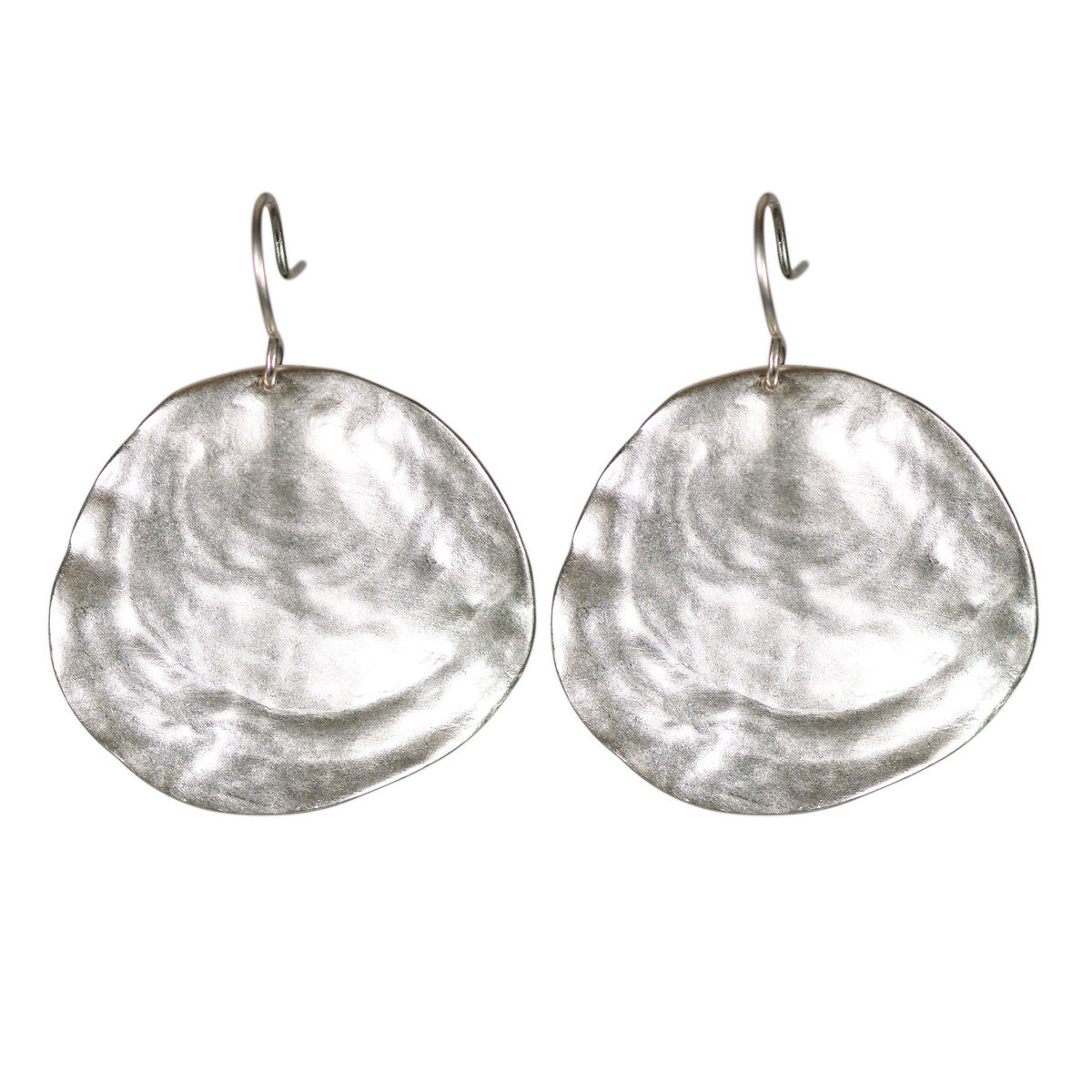 Sterling Silver Large Flat Shell Earrings