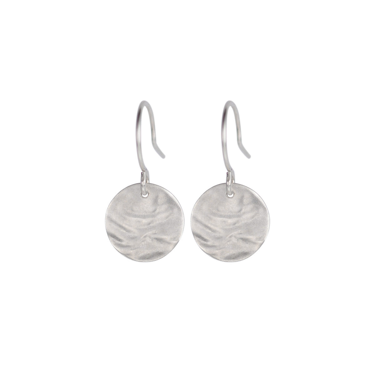 Sterling Silver Small Shell Disc Earrings