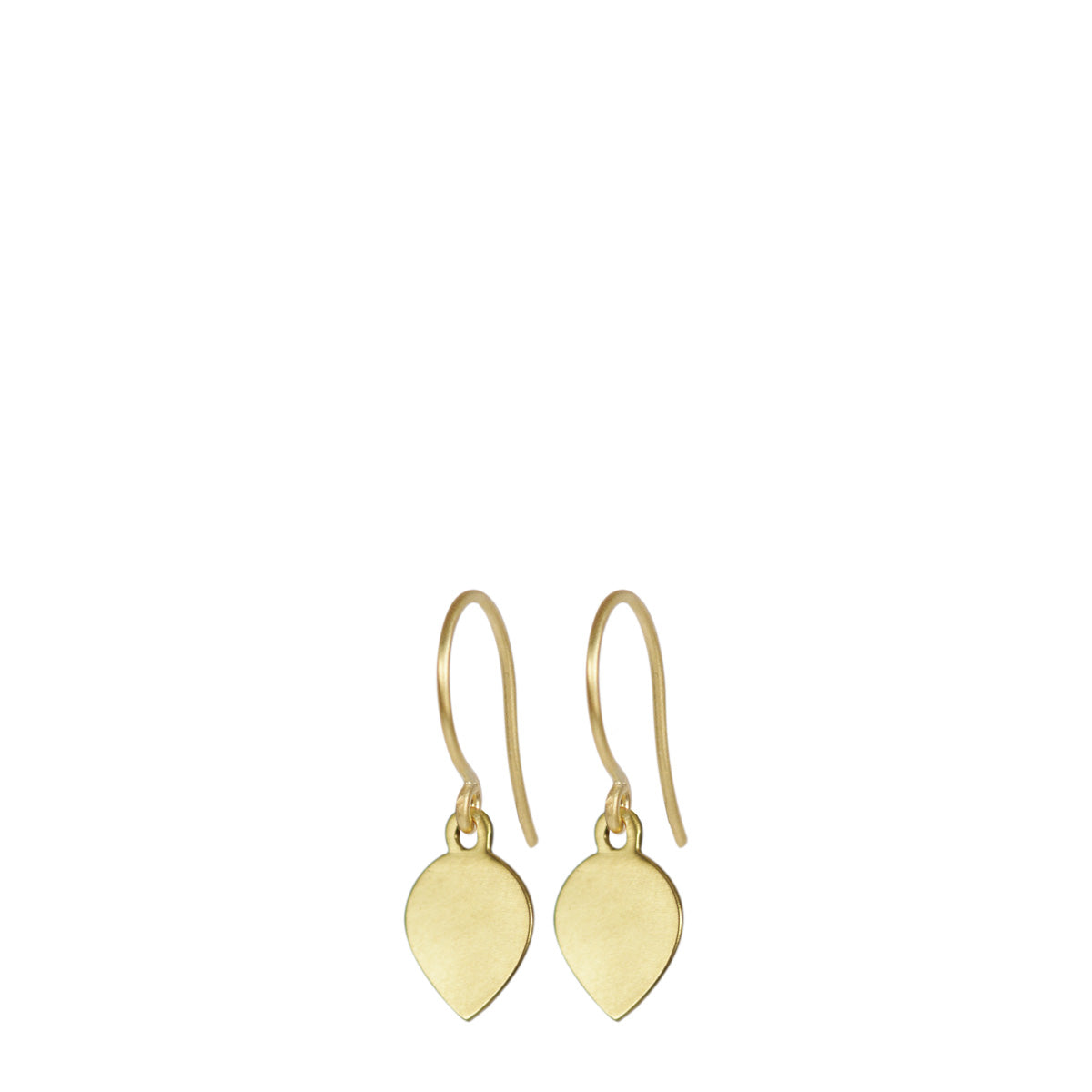 18K Gold Small Flat Lotus Petal Earrings