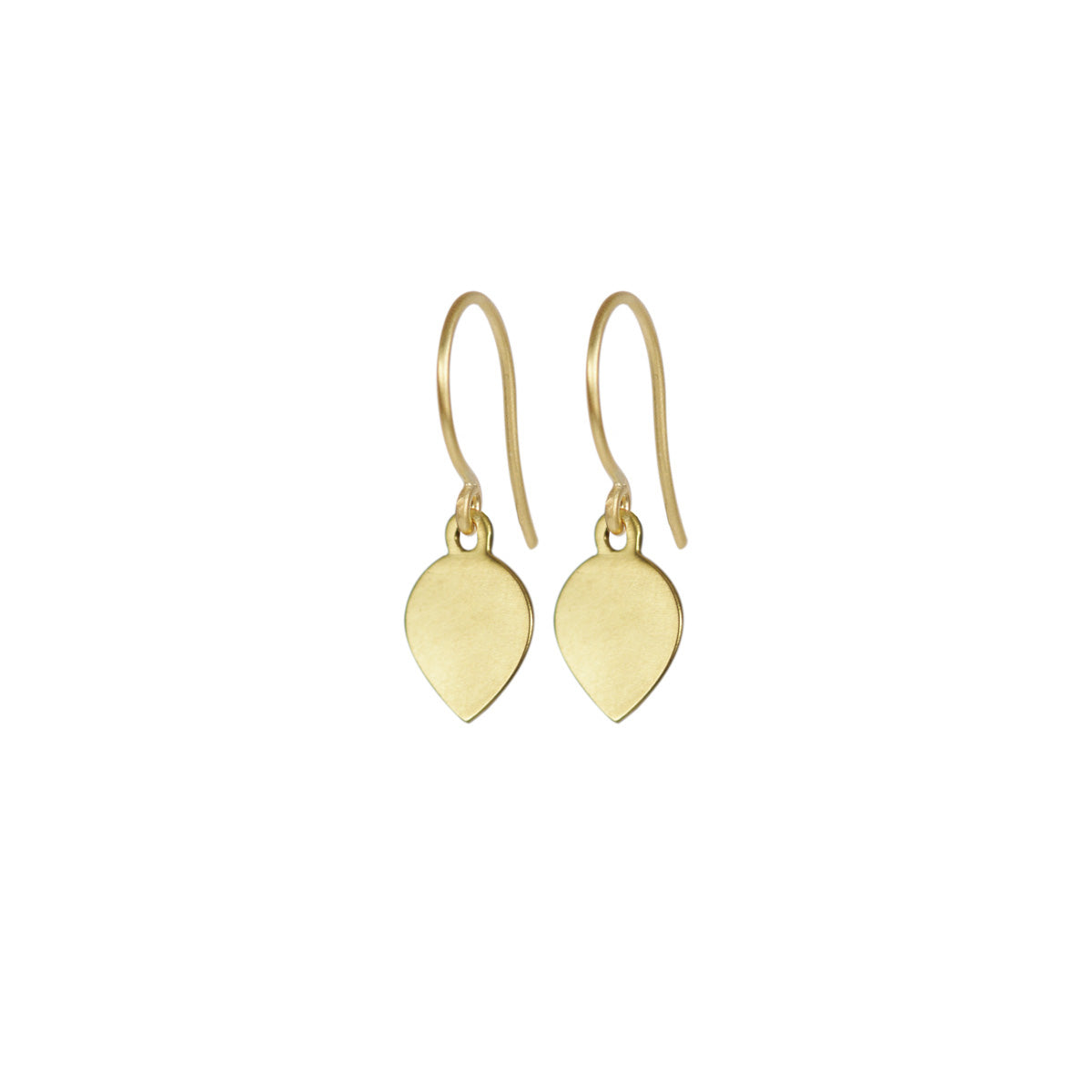 18K Gold Small Flat Lotus Petal Earrings