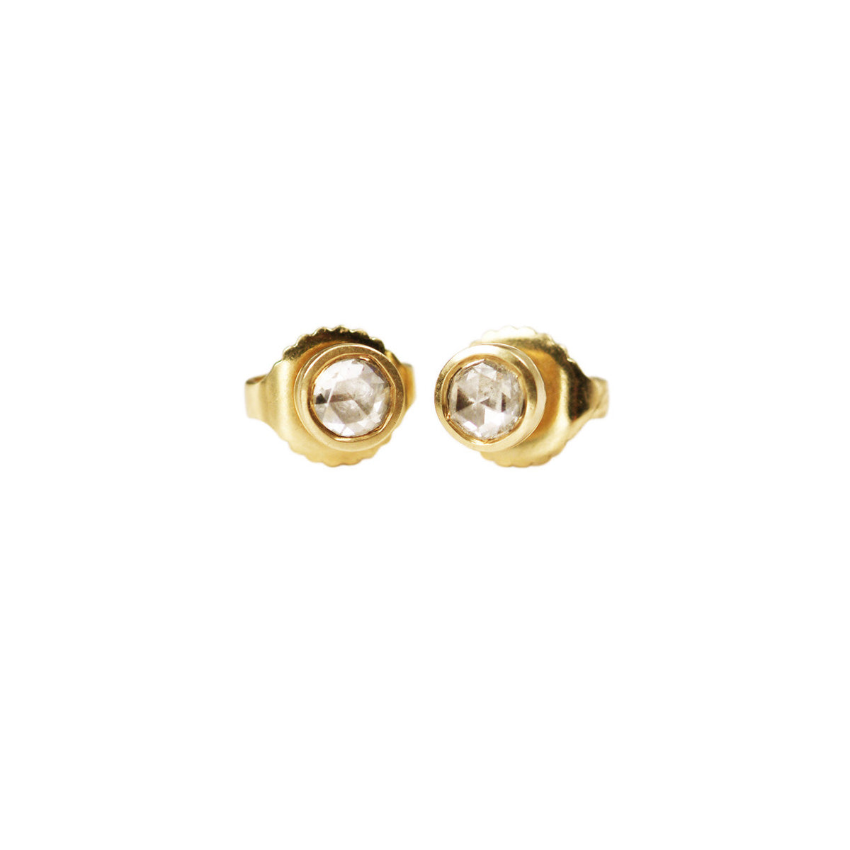 18K Gold 3mm Diamond Stud Earrings