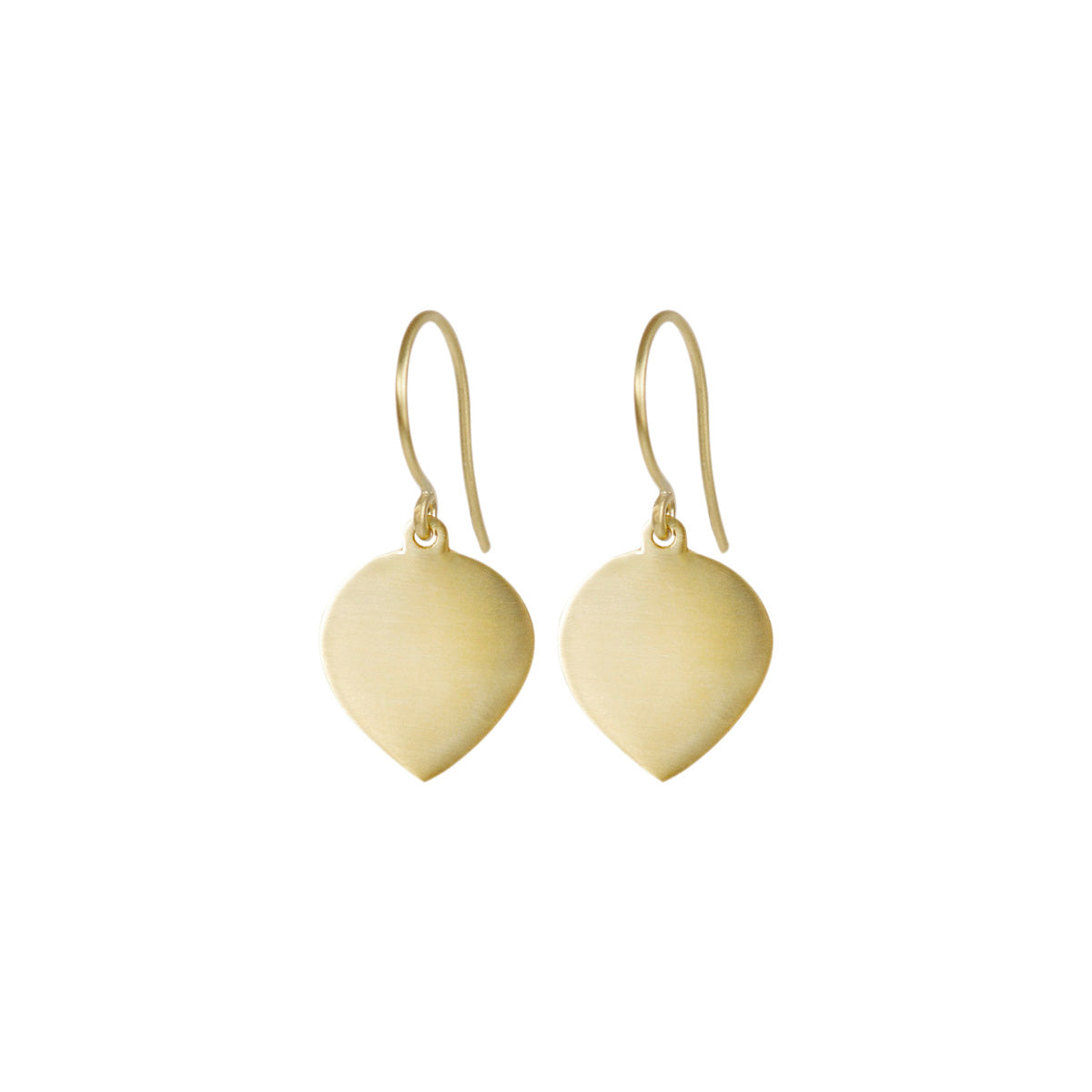 10K Gold Medium Flat Lotus Petal Earrings
