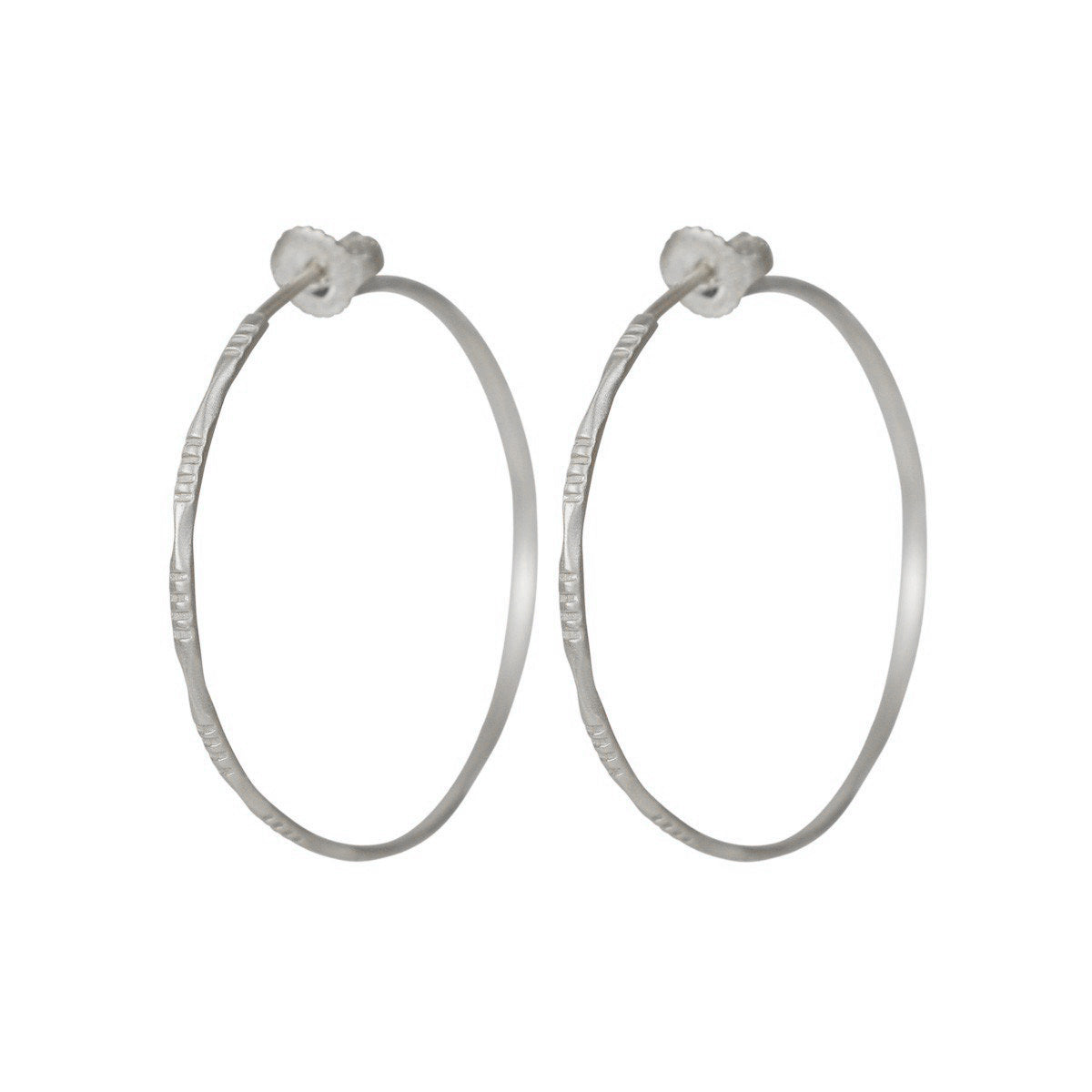 Sterling Silver Medium Moroccan Endless Hoop Earrings