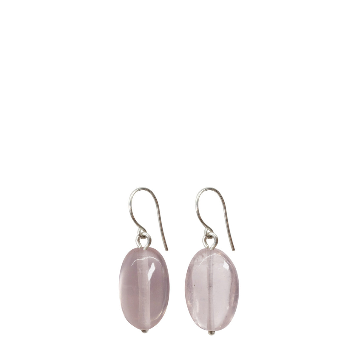 Sterling Silver Rose Quartz Bead Drop Earrings