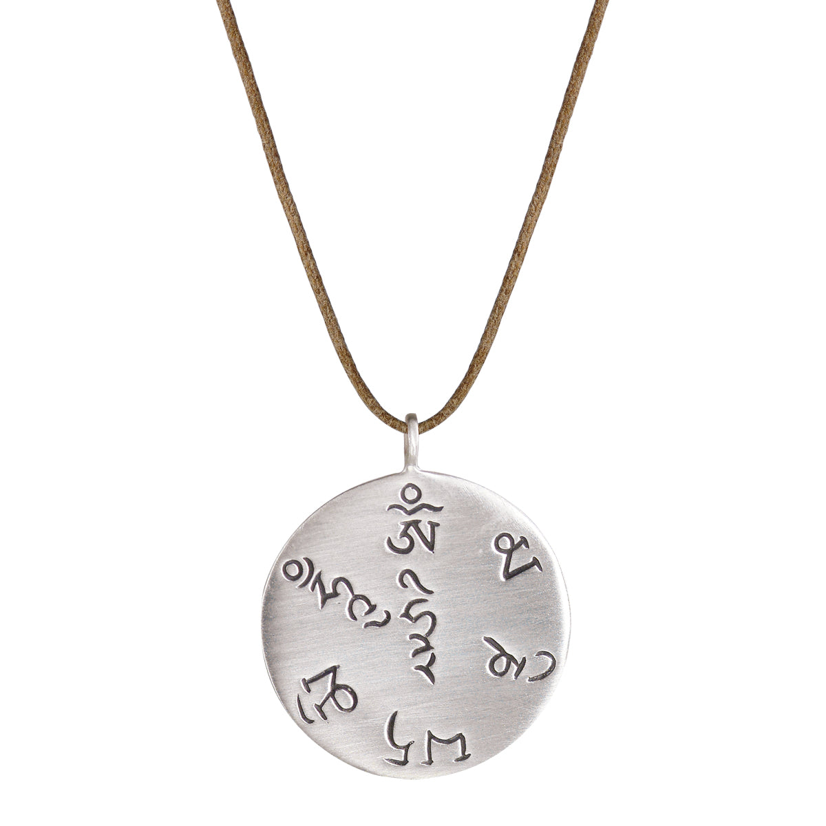 Sterling Silver Tibet Fund Pendant on Natural Cord