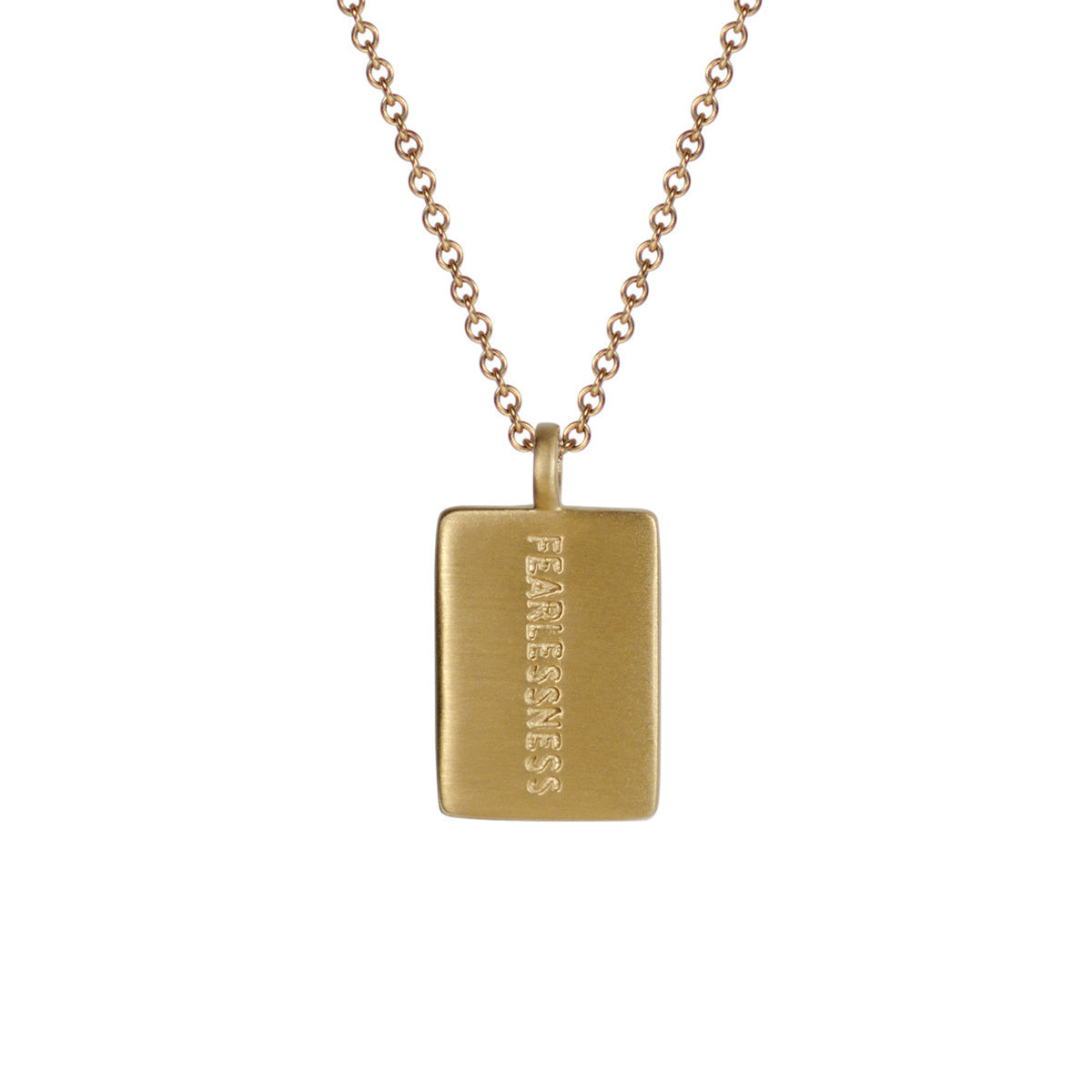 10K Gold Joyful Heart Foundation Fearlessness Tag on Chain