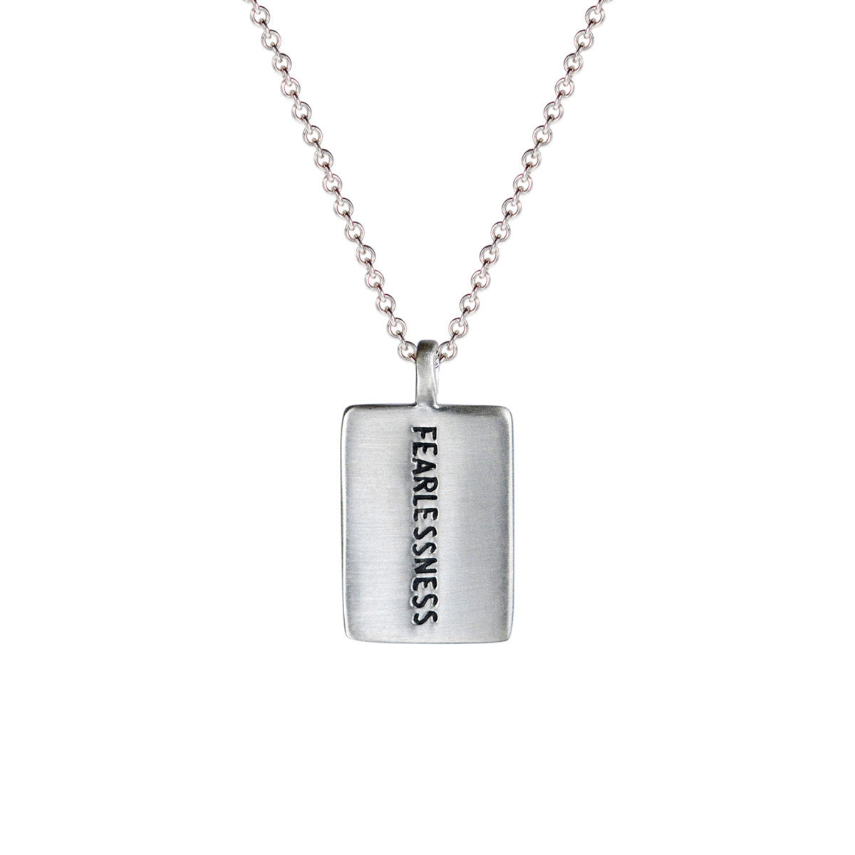 Sterling Silver Joyful Heart Foundation Fearlessness Tag on Chain