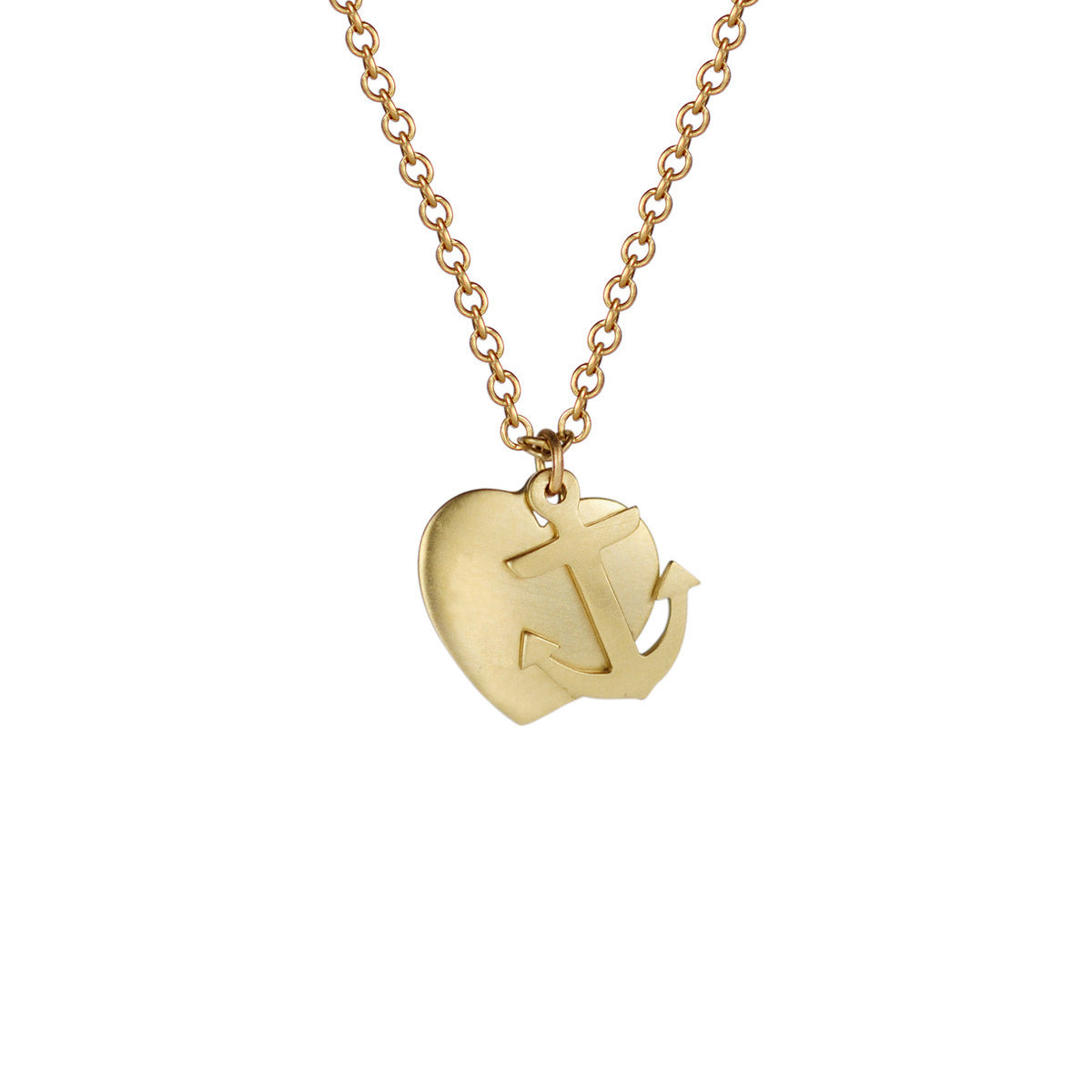 18K Gold New York Presbyterian Heart and Anchor Pendant