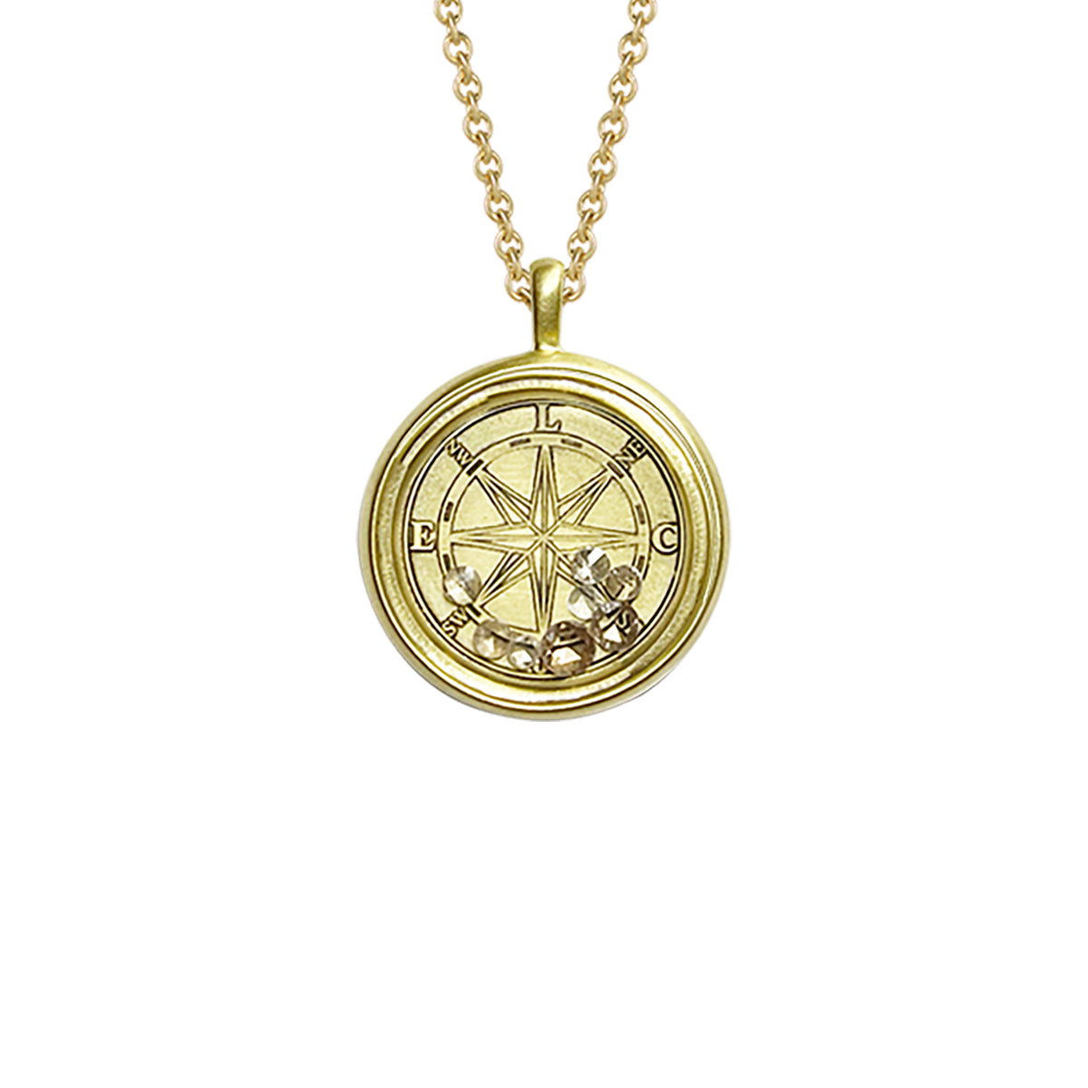 18K Gold Custom Law&Order SVU Compass Pendant