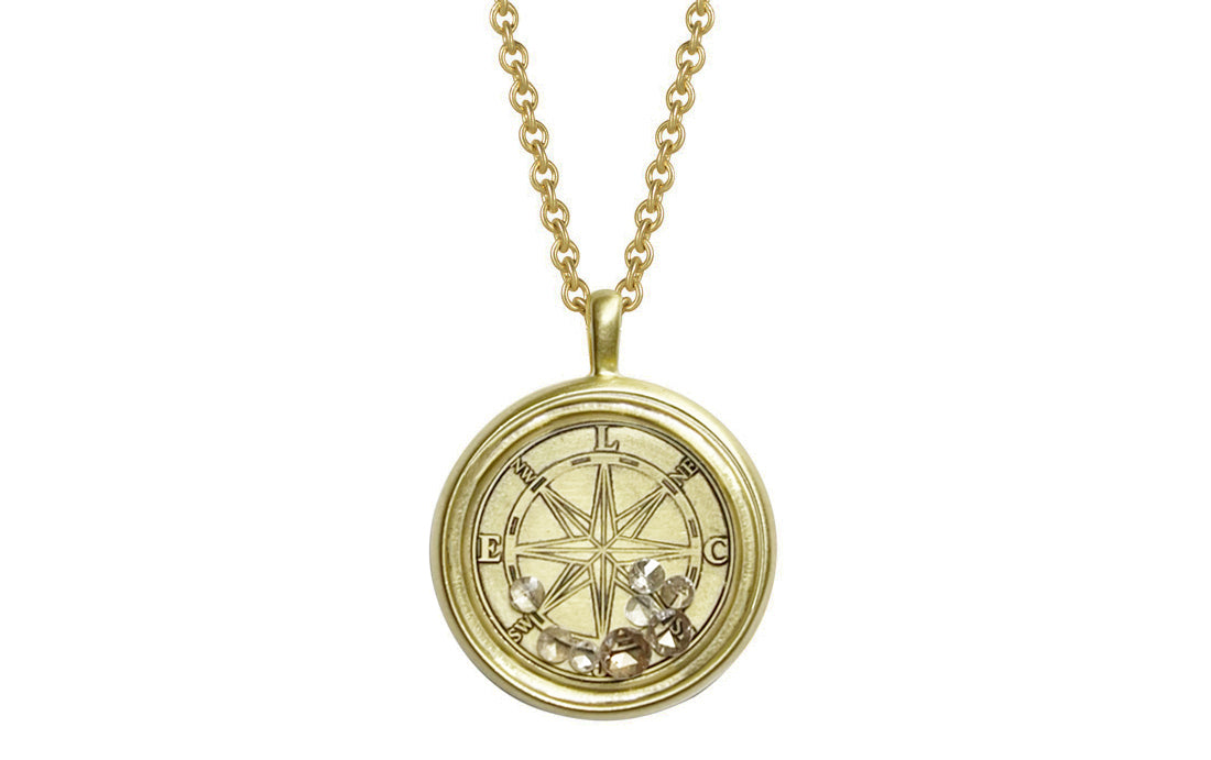 Travel Safe Compass Personalised Solid Gold Saint Christopher Necklace -  Scarlett Jewellery