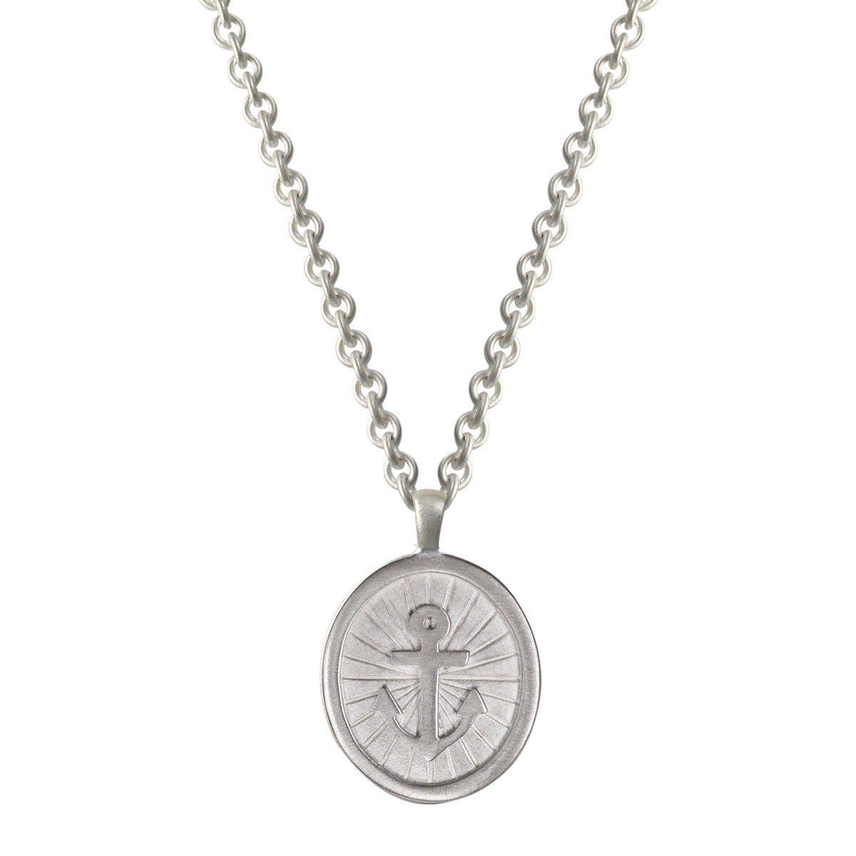 Sterling Silver Large Anchor Pendant