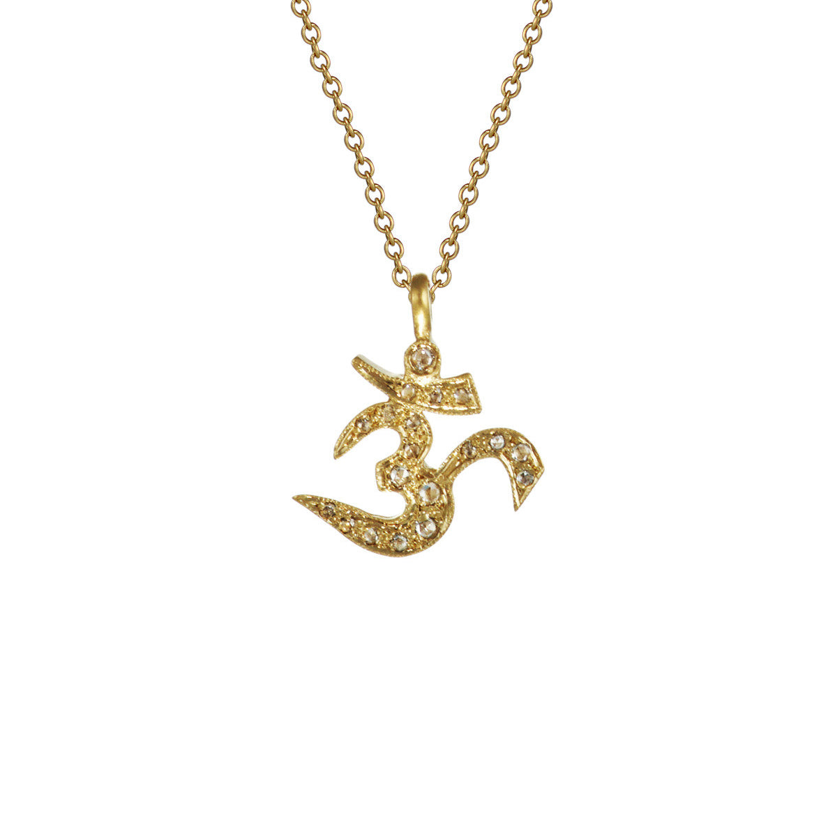 18K Gold Om Pendant with Pav̩é Diamonds