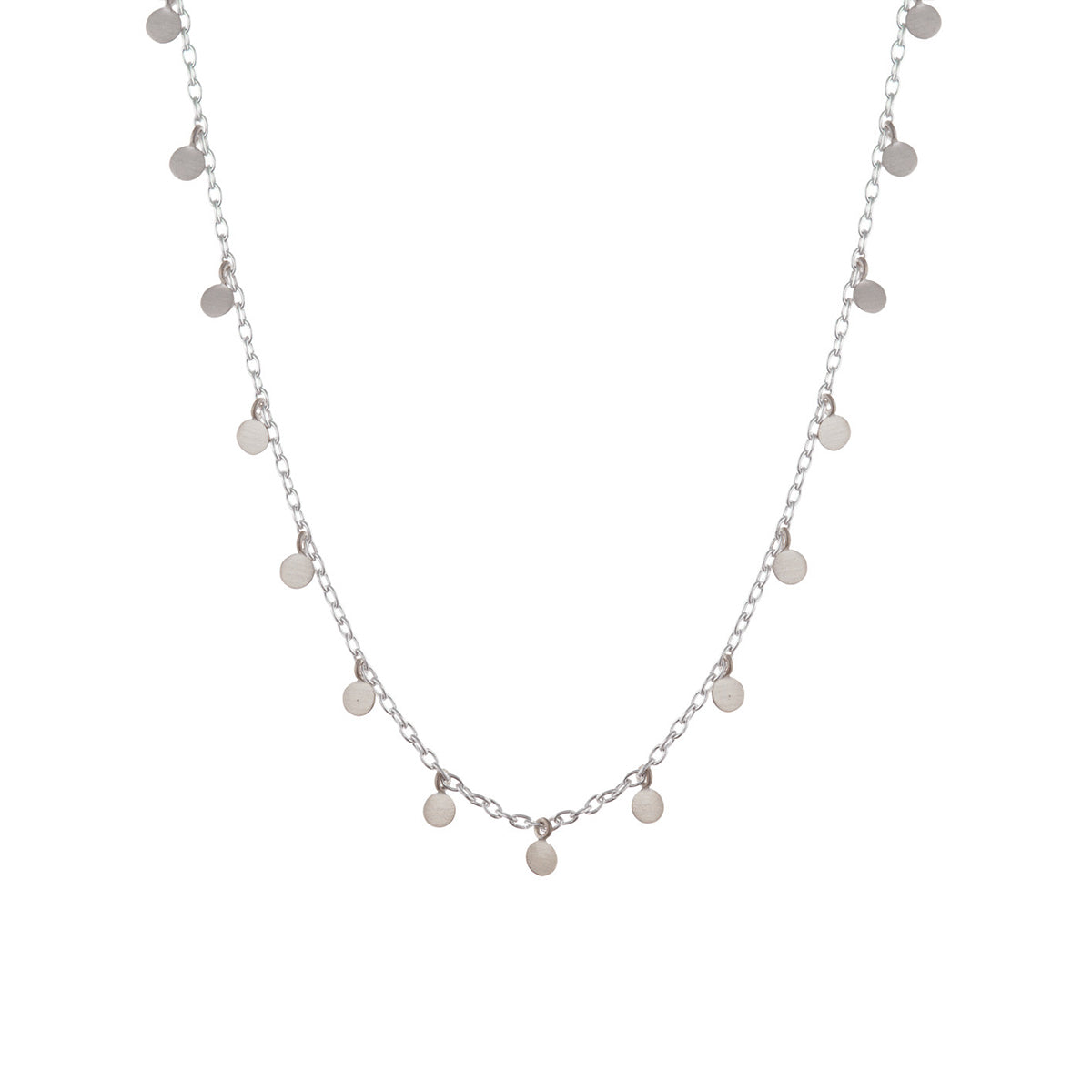 Sterling Silver Multi Discs on Medium Silver Cable Chain