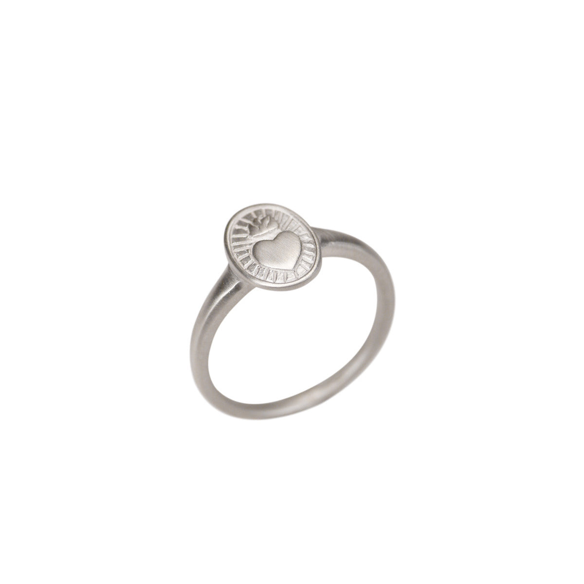 Sterling Silver Heart with Flames Ring